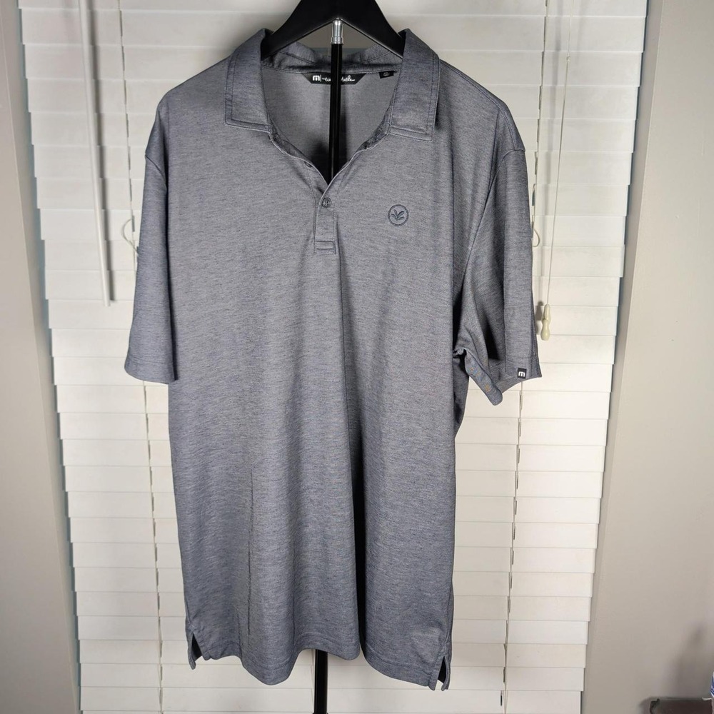 TravisMathew Men's XXL Gray Pima Cotton Golf Polo